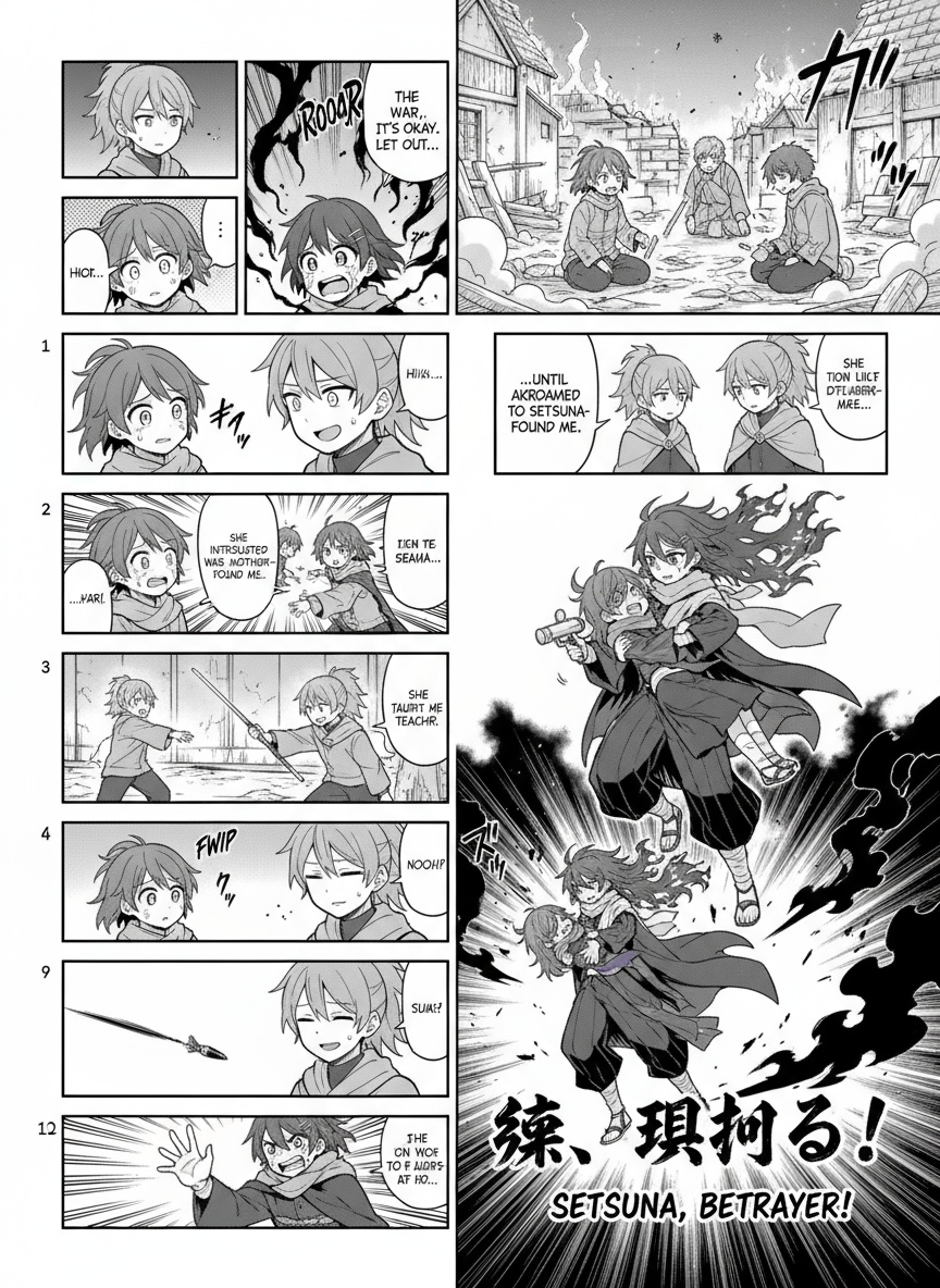 Haruto comforts Hikari, the 6th Caravan, whose fear fuels her deadly shadow tendrils. Hikari’s tragic backstory is revealed—her family lost in war, her rescue by Akirame, and training under Setsuna. Just as she begins to open up, she’s struck by a poisoned dart and taken by Setsuna, her mentor.