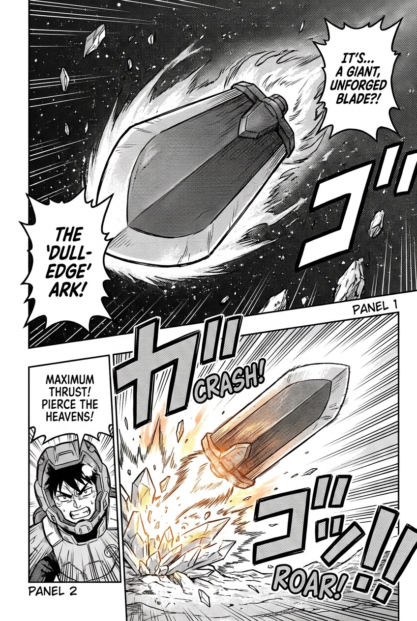 a spaceship made from an unsharpened blade